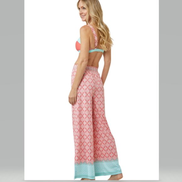 Cabana Life Palazzo Beach Pants Coral Tides Size XS - Picture 3 of 11